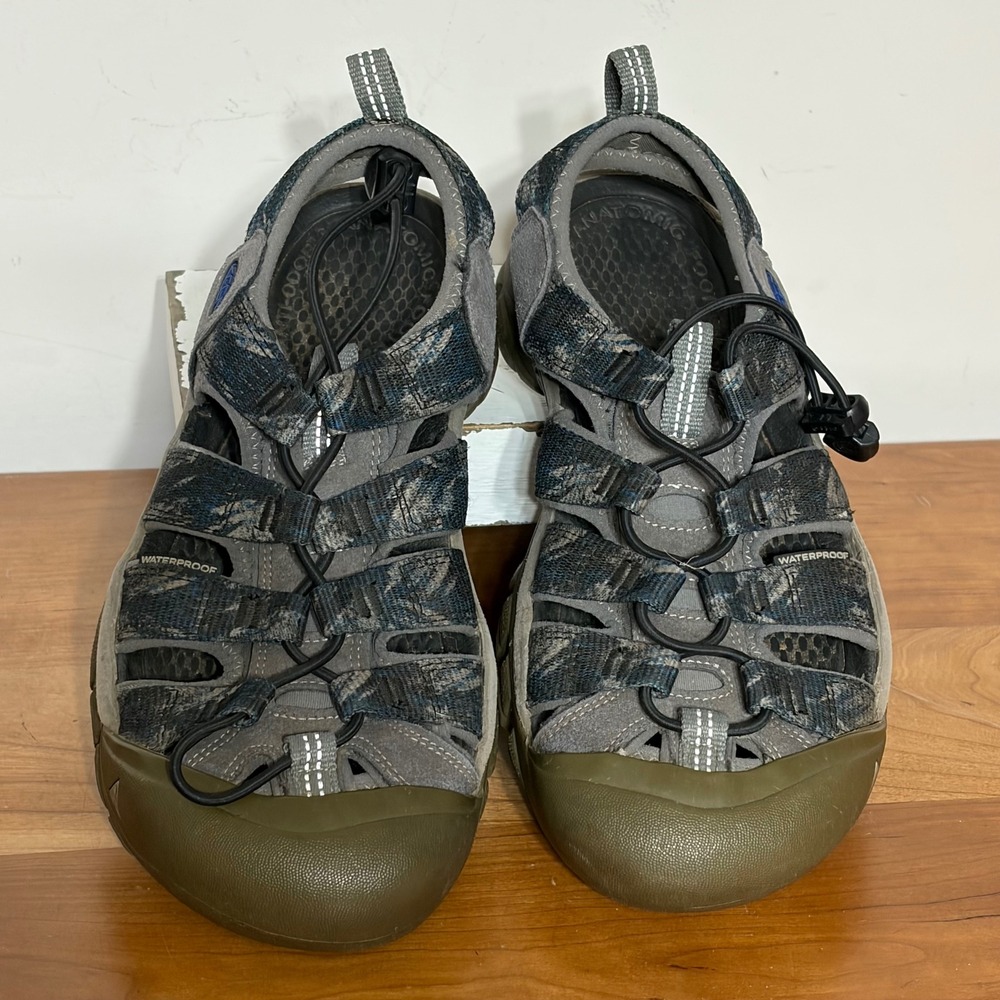 Keen Newport H2 Mens 7.5 Waterproof Hiking Sandals Blue Gray Camo 1022135